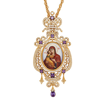 Панагия №209 / Фианиты деколь / золочение / Владимирская БМ