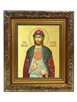 Икона "Александр Невский", св. блгв. кн., с золочением поталью, 09A1-УЛ_WB_KRA