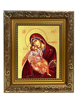 Икона Божией Матери "Гликофилуса (Сладкое Лобзание)" с золочением поталью, 03013-УЛ