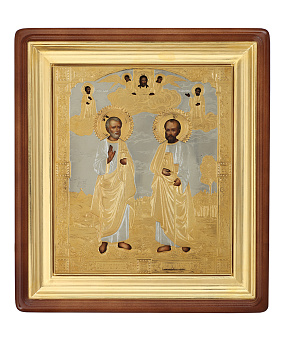 Икона живописная в киоте 24х30 масло, риза №235, киот №1 Петр Павел Икона живописная в киоте 24х30 масло, риза №235, киот №1 Петр Павел