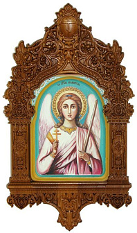 Рукописная икона ''Ангел Хранитель'' на кипарисе