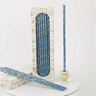 Свечи праздничные №40 (уп 40шт), ГОЛУБЫЕ (Золотая лоза)