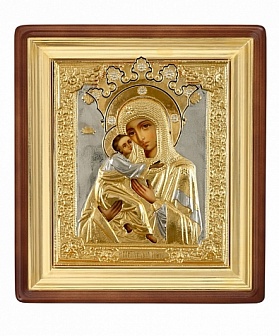 Богородица Владимирская икона божьей матери из алюминия и серебра
