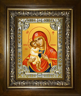 Икона Жировицкая Божия Матерь в деревянном киоте