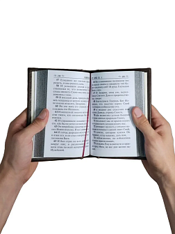Подарочный набор книг в кожаном переплете: Библия 03.10 и Евангелие 09.35 цвет темно-коричневый