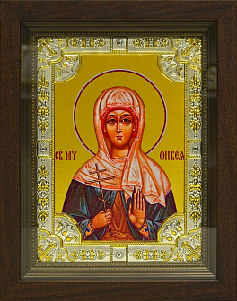 Икона освященная Фивея Мученица в деревянном киоте