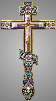 Крест напрестольный филигрань,эмаль,финифть /золочение/