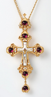 Крест наперсный №10 / золочение / серебро (УИН) Крест наперсный №10 / золочение / серебро (УИН)