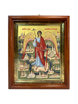 Икона Святого Ангела Хранителя Москвы с золочением поталью, 04004-УЛ