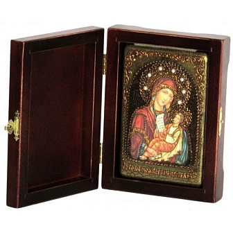 Икона ''Богородица Утоли моя печали'' ручной работы из дуба