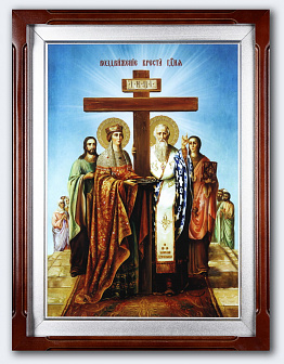 Икона на стекле №1 40х60, в киоте с подсветкой Воздвижение Креста Господня