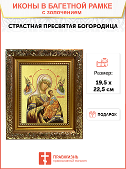 Икона Божией Матери "Страстная" с золочением поталью, 03072-УЛ