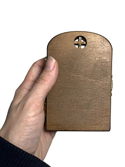 Складень ДЕРЕВЯННЫЙ 7x10 деревянный АРКА со вставкой металл№2