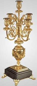 Подсвечник юбилейный 5 свечей золочение