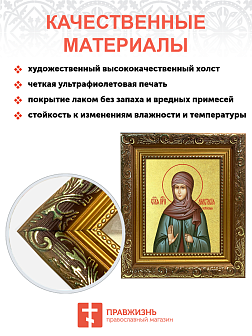 Икона "Анастасия Сербская", св. прп., с золочением поталью, 10А6-УЛ