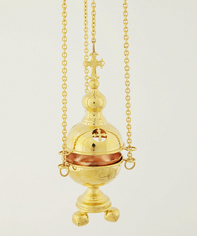 Кадило малое круглое требное золочение