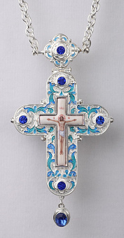 Крест наперсный №111 серебро филигрань, эмаль (УИН)