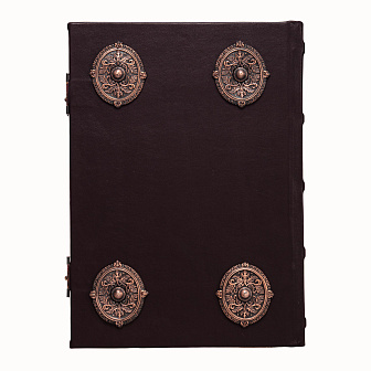 Евангелие 360*240 кожаный оклад г / пл патинирование