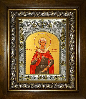 Икона освященная ''Анисия Солунская'', в деревяном киоте
