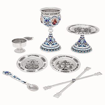 Потир 0.135л 4-деколи, филигрань, эмаль №1 / серебрение / серебряный вкладыш (УИН) Потир 0.135л 4-деколи, филигрань, эмаль №1 / серебрение / серебряный вкладыш (УИН)