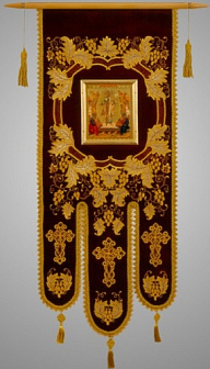 Хоругви большие вышитые гладь+аппликация с рамкой