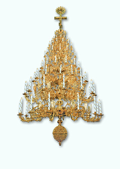 Паникадило 7 ярусов 98 свечей золочение Паникадило 7 ярусов 98 свечей золочение