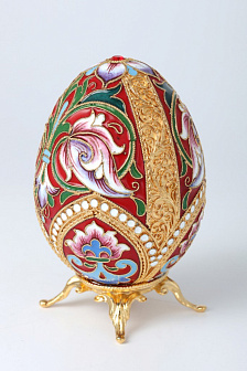 Яйцо пасхальное филигрань, эмаль, роспись / золочение
