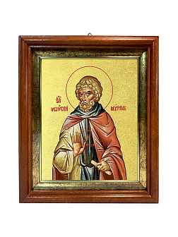 Икона "Моисей Мурин", св. прп., с золочением поталью, 09М2-УЛ Икона "Моисей Мурин", св. прп., с золочением поталью, 09М2-УЛ