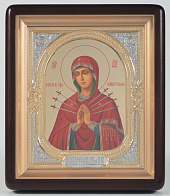 Икона в киоте 18х24 фигурный, темпера №8, риза-рамка объемная, открытая, золочёная, никелирование Семистрельная БМ 1