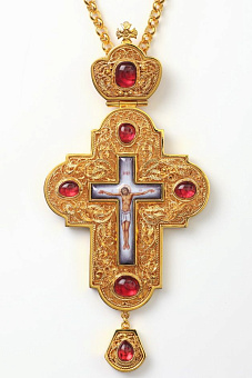 Крест наперсный филигрань №0018 финифть /золочение/
