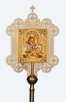 Крест-икона № 3 гальванопл. ризы литое распятие гравировка част. золочение