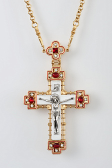 Крест наперсный № 137 литьевое распятие,эмаль /золочение,серебрение/ Крест наперсный № 137 литьевое распятие,эмаль /золочение,серебрение/