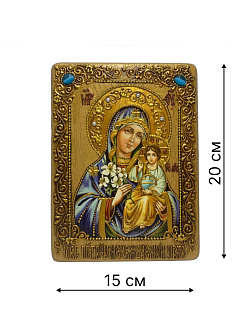 Икона Пресвятой Богородицы НЕУВЯДАЕМЫЙ ЦВЕТ (ПОДАРОЧНАЯ, РУЧНАЯ РАБОТА)
