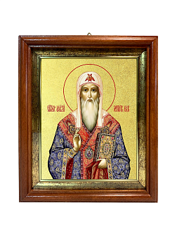 Икона "Алексий", св. митр. Московский, с золочением поталью, 09007-УЛ Икона "Алексий", св. митр. Московский, с золочением поталью, 09007-УЛ