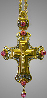 Наперсный крест серебряный с литьем