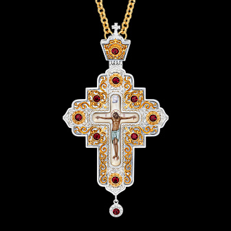 Крест наперсный №1555 / серебрение, золочение