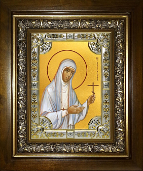 Икона Преподобномученица Елизавета Федоровна в деревянном киоте Икона Преподобномученица Елизавета Федоровна в деревянном киоте