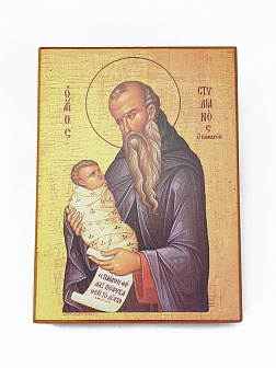 Икона под старину Стилиан Пафлагонский, Преподобный