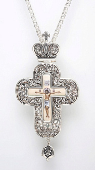 Крест наперсный №1476 серебро финифть (УИН)