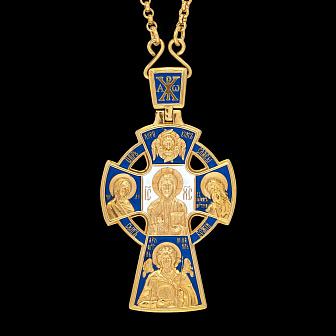 Крест наперсный №186 эмаль / золочение