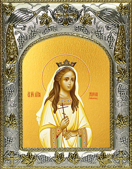 Икона складень Мария Романова царевна мученица и Ангел Хранитель 14 х 18 см