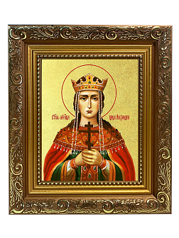 Икона "Александра Римская", св. мц., царица, с золочением поталью, 10001-УЛ