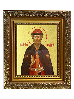 Икона "Дмитрий Донской", св. блгв. кн. Московский, с золочением поталью, 09037-УЛ