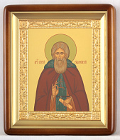 Икона в киоте 18х24 фигурный, темпера, рамка золочёная Сергий Радонежский