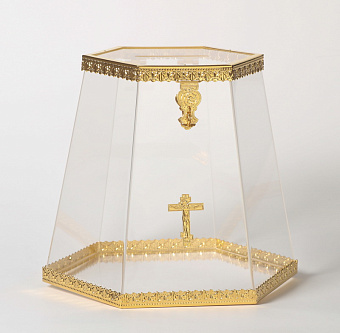 Кружка для пожертвований из оргстекла №3 золочение