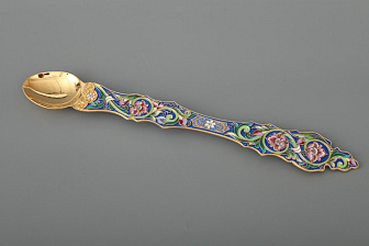 Лжица филигрань, эмаль, роспись, углубленная / золочение / серебро (УИН)