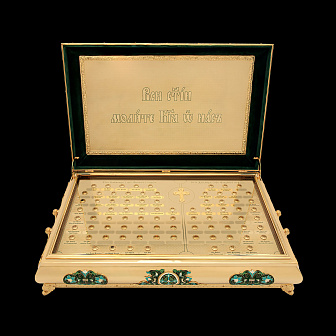 Ковчег для частиц святых мощей №18 золочение эмаль