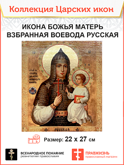 Царская Икона 011 БМ Взбранной Воеводе Русская 22х27