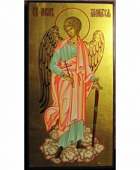 Икона ''Ангел Хранитель'' 7, липовая доска, дубовые шпонки, левкас, сусальное золото, темпера, подарочная упаковка