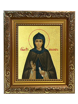 Икона "Аполлинария", св. прп., с золочением поталью, 10А7-УЛ